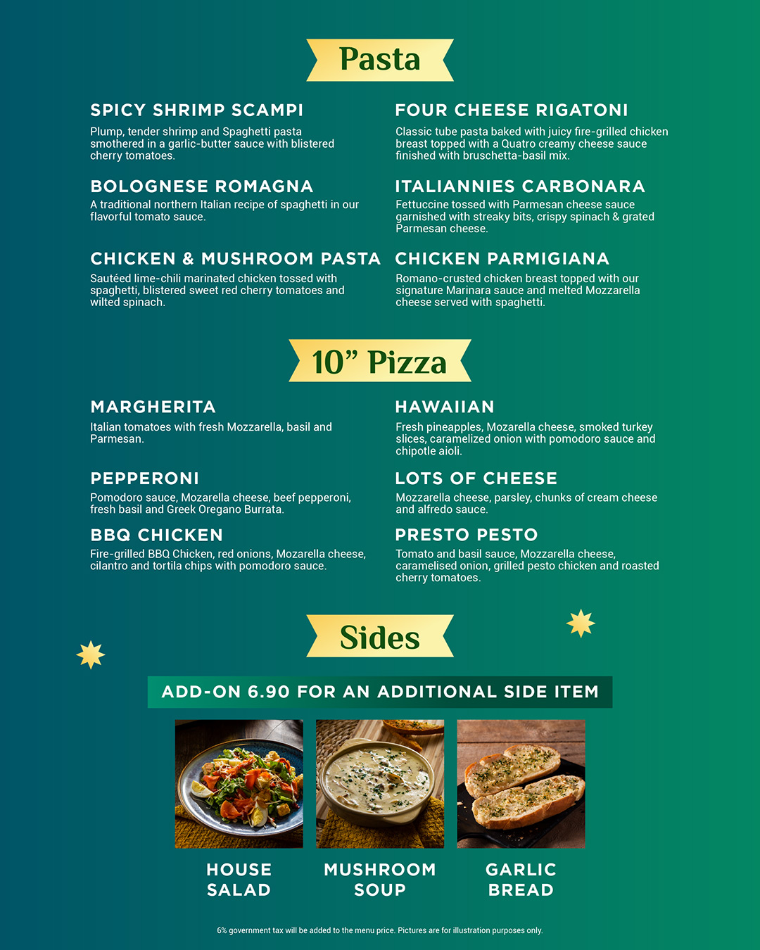 denali and pinnacles bangi menu